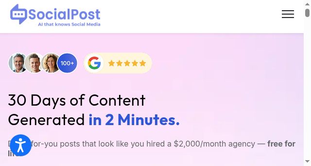Screenshot of socialpost.ai