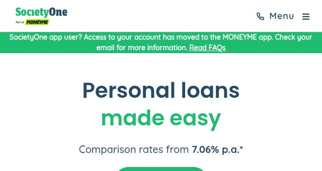 Screenshot of societyone.com.au