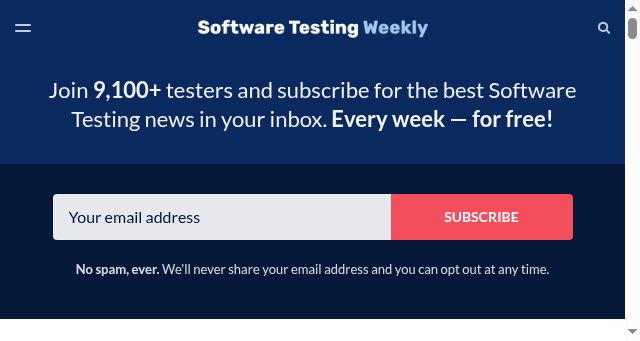 Screenshot of softwaretestingweekly.com