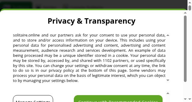 Screenshot of solitaire.online