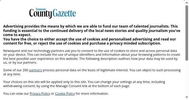 Screenshot of somersetcountygazette.co.uk