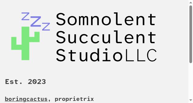 Screenshot of somnolentsucculent.studio