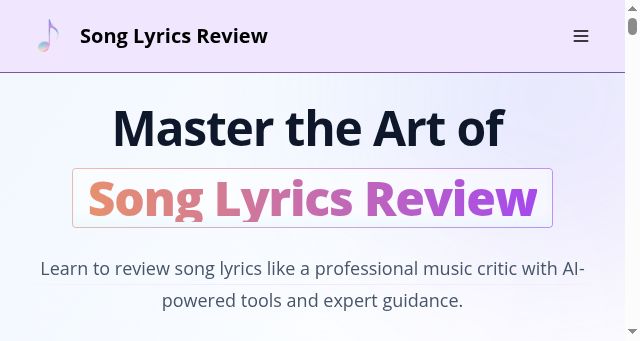 Screenshot of song-lyrics-review.com