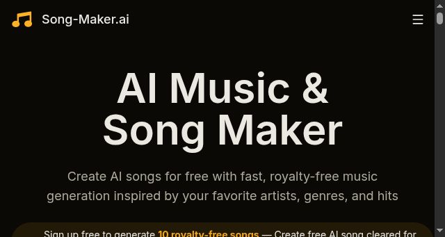 Screenshot of song-maker.ai