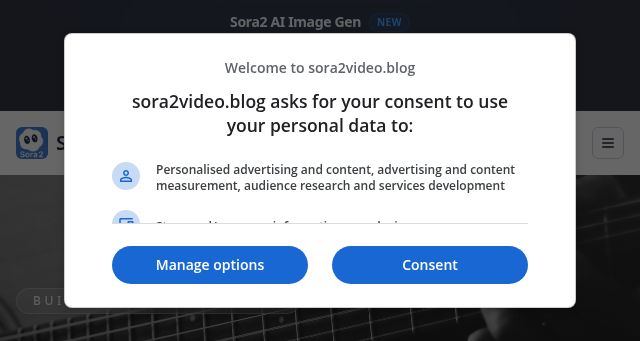 Screenshot of sora2video.blog