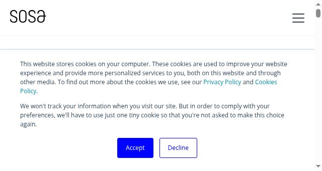 Screenshot of sosa.co