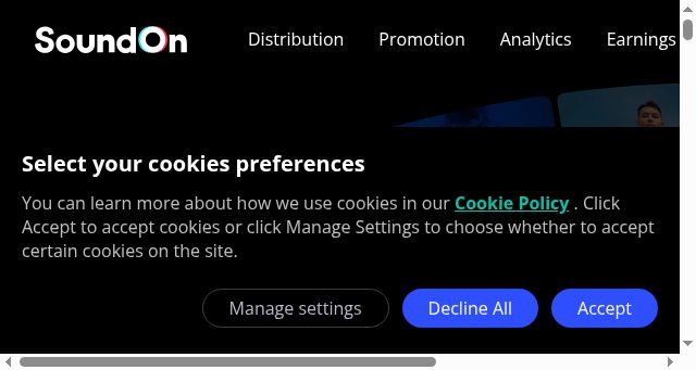 Screenshot of soundon.global