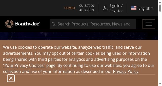 Screenshot of southwire.com