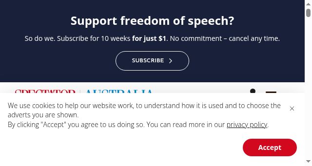 Screenshot of spectator.com.au