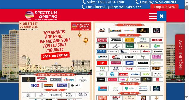 Screenshot of spectrummetro.com