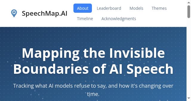 Screenshot of speechmap.ai