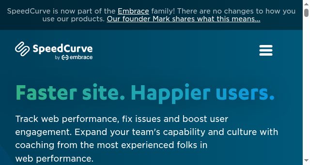 Screenshot of speedcurve.com