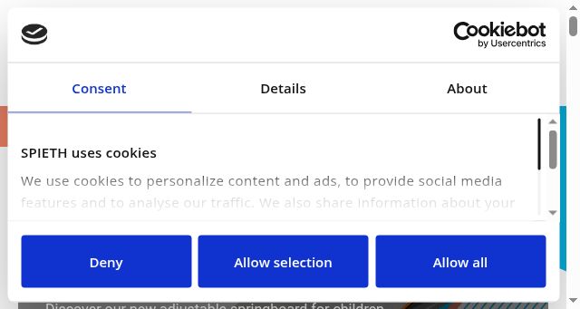 Screenshot of spieth-gymnastics.com