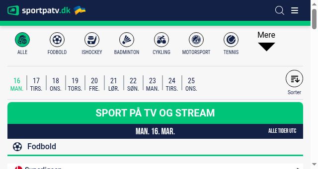 Screenshot of sportpatv.dk