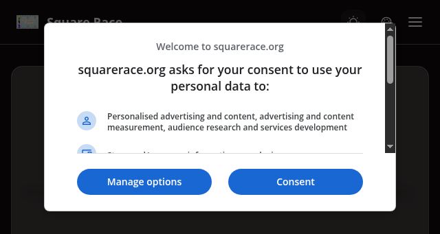 Screenshot of squarerace.org