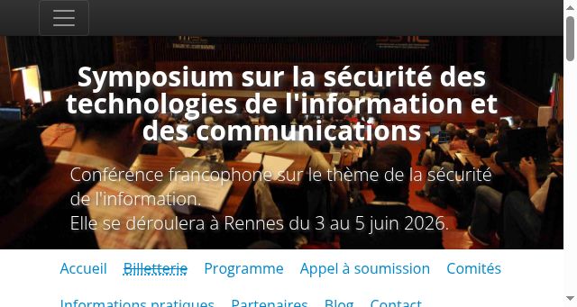 Screenshot of sstic.org