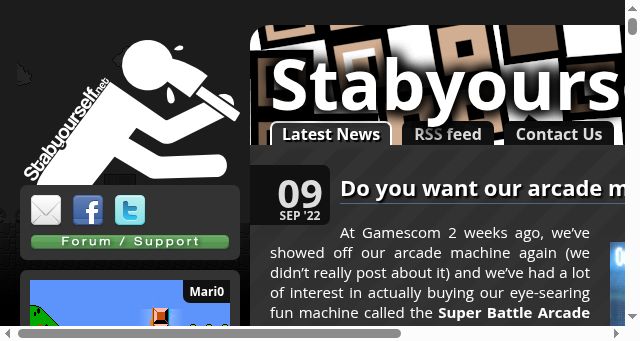 Screenshot of stabyourself.net