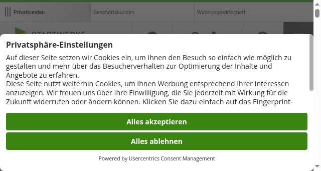Screenshot of stadtwerke-duisburg.de