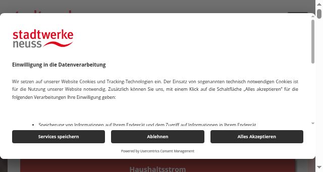 Screenshot of stadtwerke-neuss.de