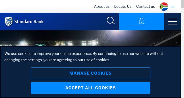 Screenshot of standardbank.co.za