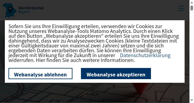 Screenshot of standortportal.bayern