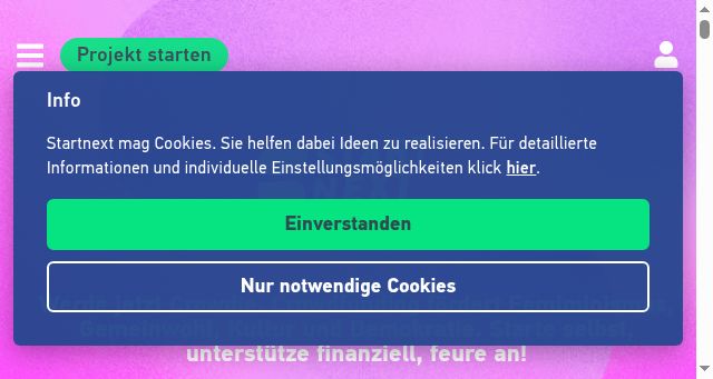 Screenshot of startnext.com