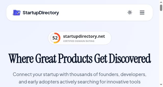 Screenshot of startupdirectory.net