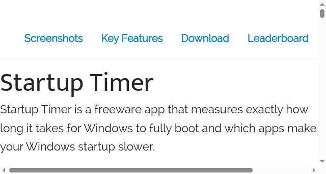 Screenshot of startuptimer.com