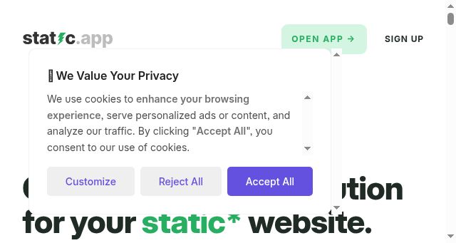 Screenshot of static.app