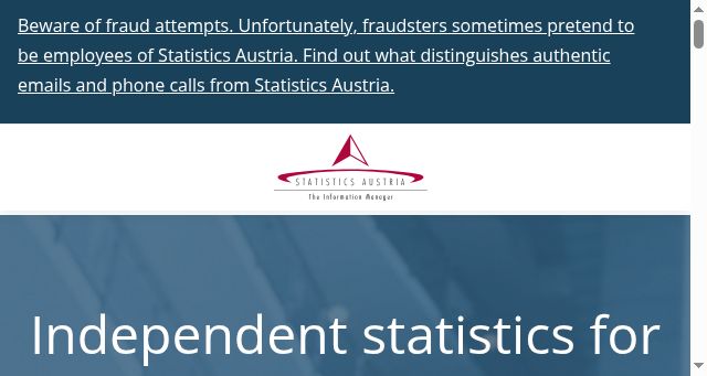 Screenshot of statistik.at