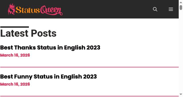 Screenshot of statusqueen.co.in