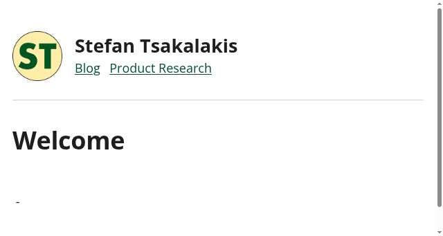 Screenshot of stefantsakalakis.com