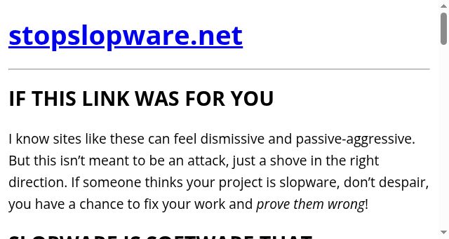 Screenshot of stopslopware.net