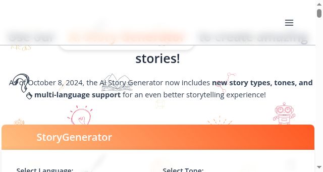 Screenshot of storygenerate.io