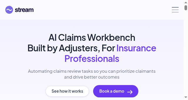 Screenshot of stream.claims