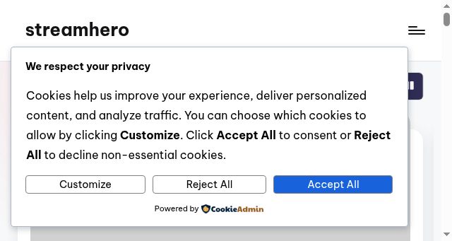 Screenshot of streamhero.co.uk