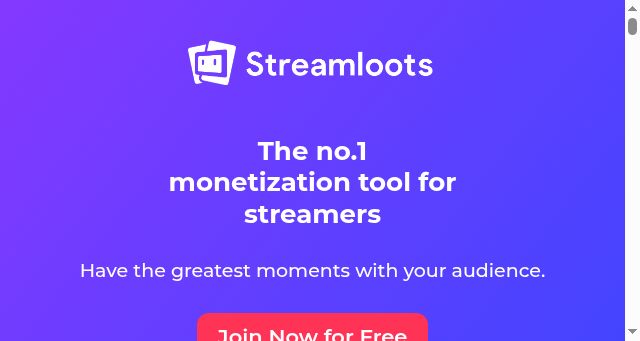 Screenshot of streamloots.com