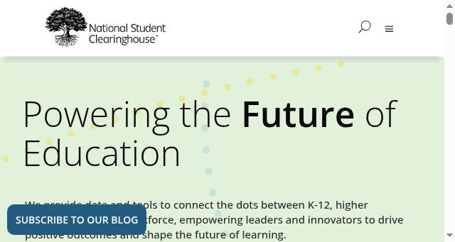 Screenshot of studentclearinghouse.org