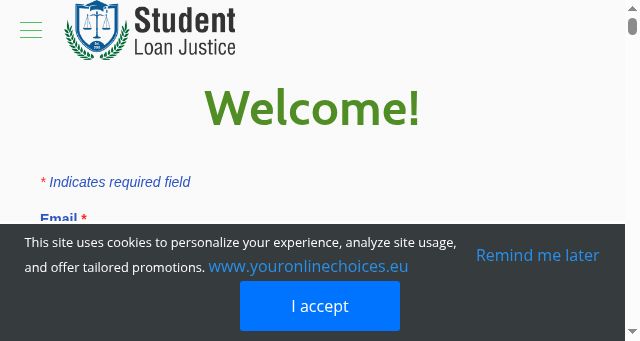 Screenshot of studentloanjustice.org