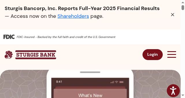 Screenshot of sturgis.bank