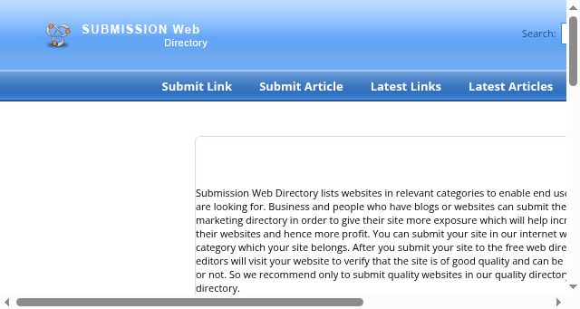 Screenshot of submissionwebdirectory.com