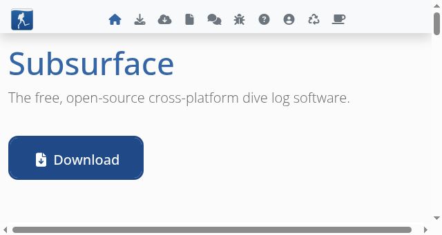 Screenshot of subsurface-divelog.org