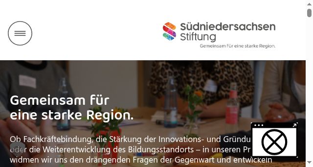 Screenshot of suedniedersachsenstiftung.de