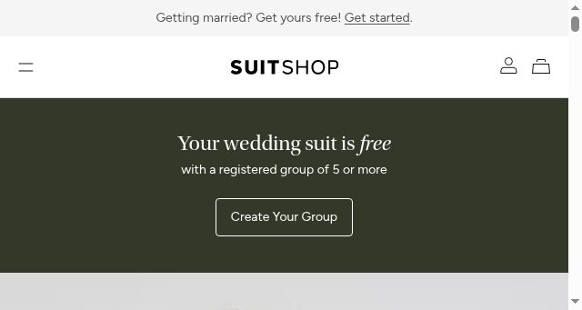 Screenshot of suitshop.com