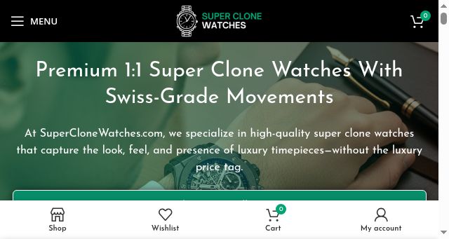 Screenshot of superclonewatches.com