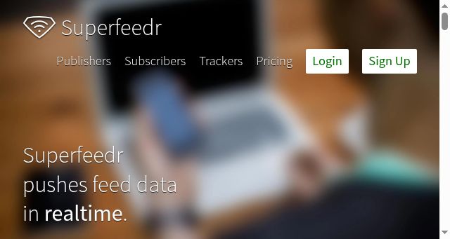 Screenshot of superfeedr.com