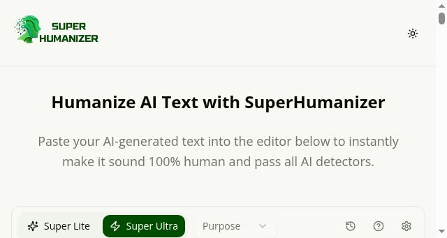 Screenshot of superhumanizer.ai