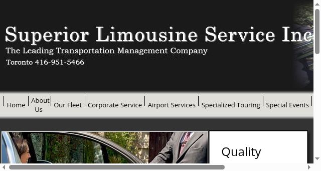 Screenshot of superiorlimousine.com