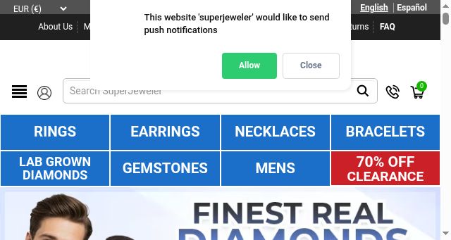 Screenshot of superjeweler.com