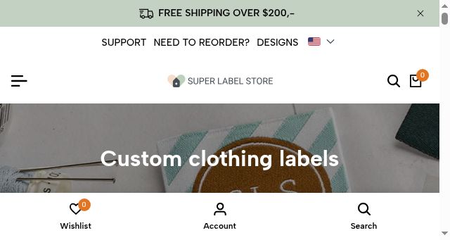 Screenshot of superlabelstore.com